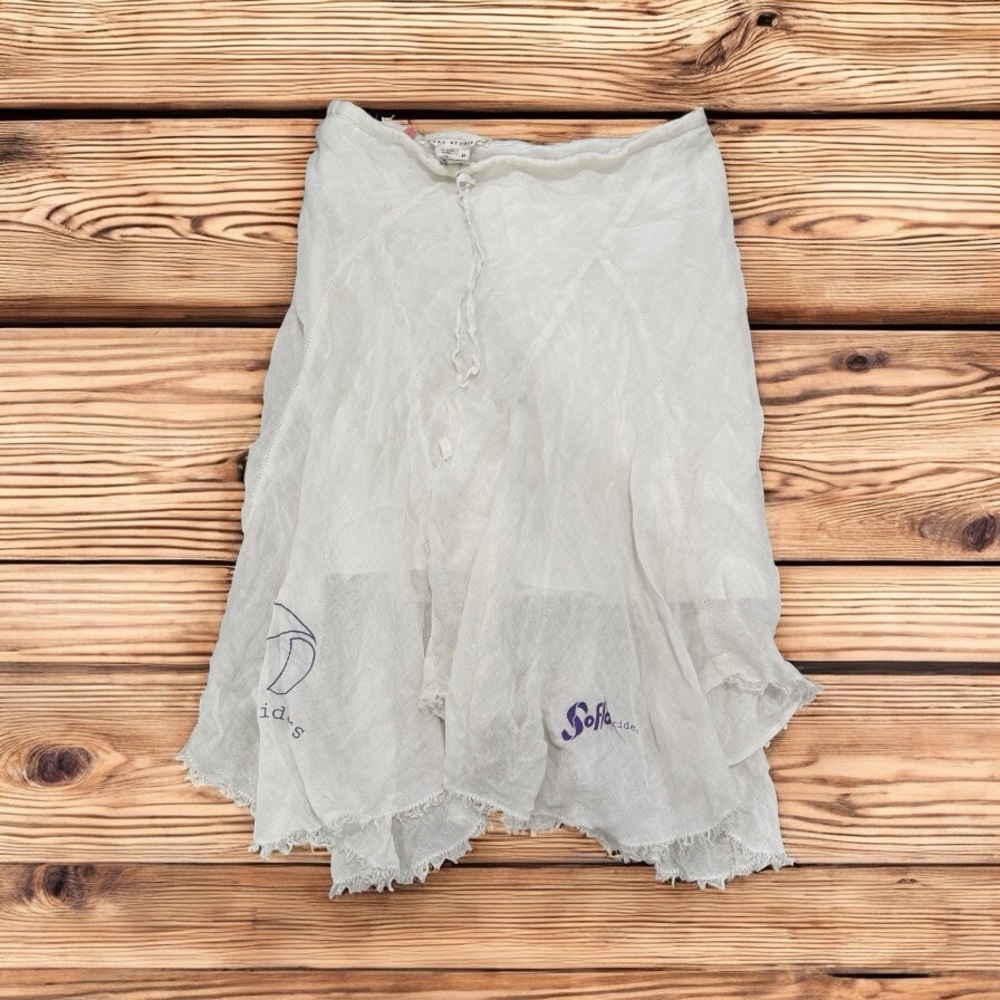 Max Studio linen White Skirt